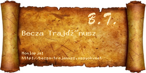 Becza Trajánusz névjegykártya